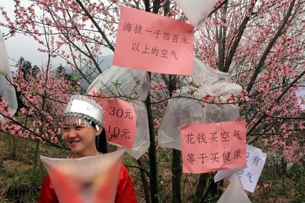 Çinli köylüler temiz hava satıyor
